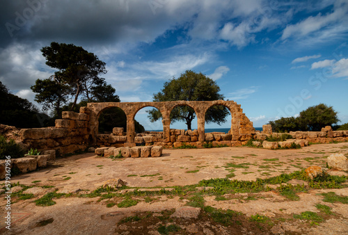 Famous Roman ruin at the city of tipasa, in the heart of ancient Rome in algeria