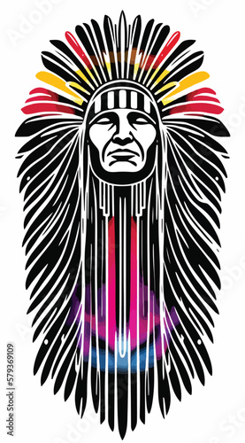 Native American Indian Vector. Native American Vector