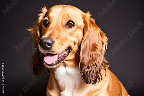 Wallpaper Mural Cute Beautiful Longhaired Golden Retriever Dog Portrait Close Up. Ai Generative Illustration. Torontodigital.ca