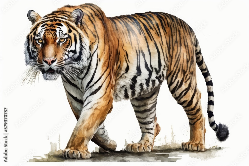 Fototapeta premium bengal tiger isolated on white