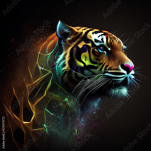 colorful illustration of a tiger