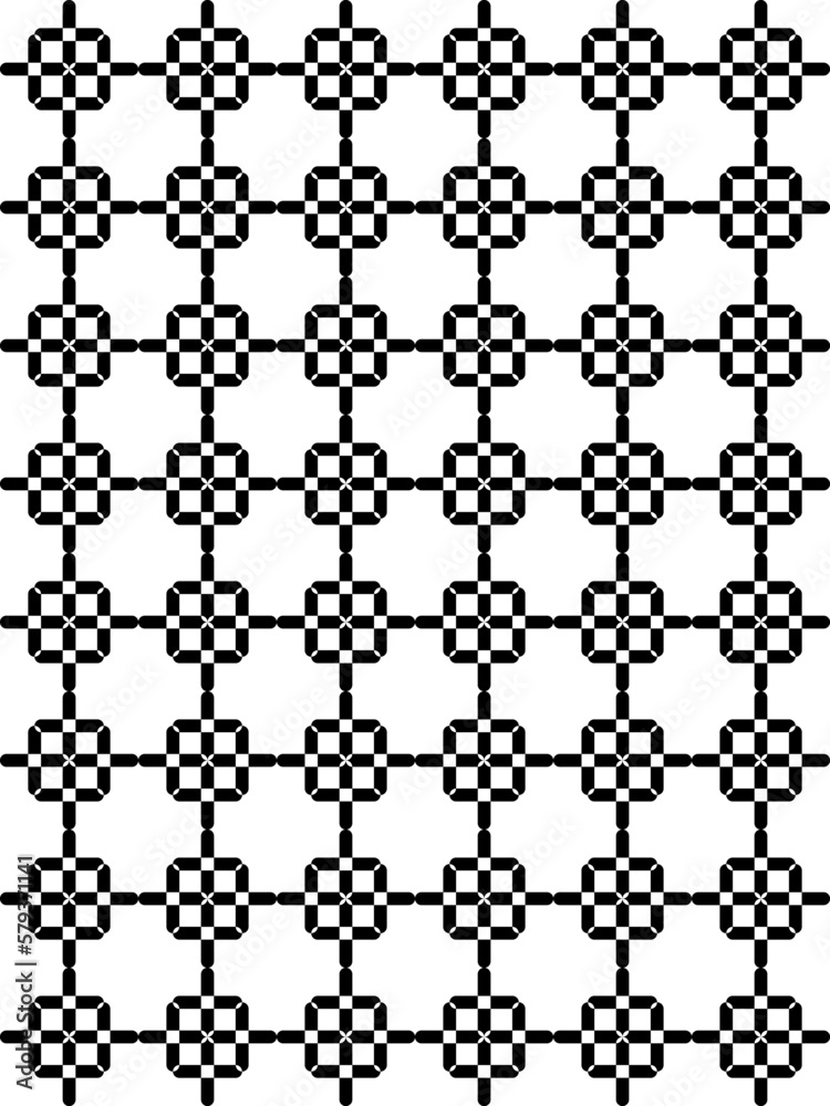 black and white seamless background pattern wallpaper tile flower art textile vector vintag.   