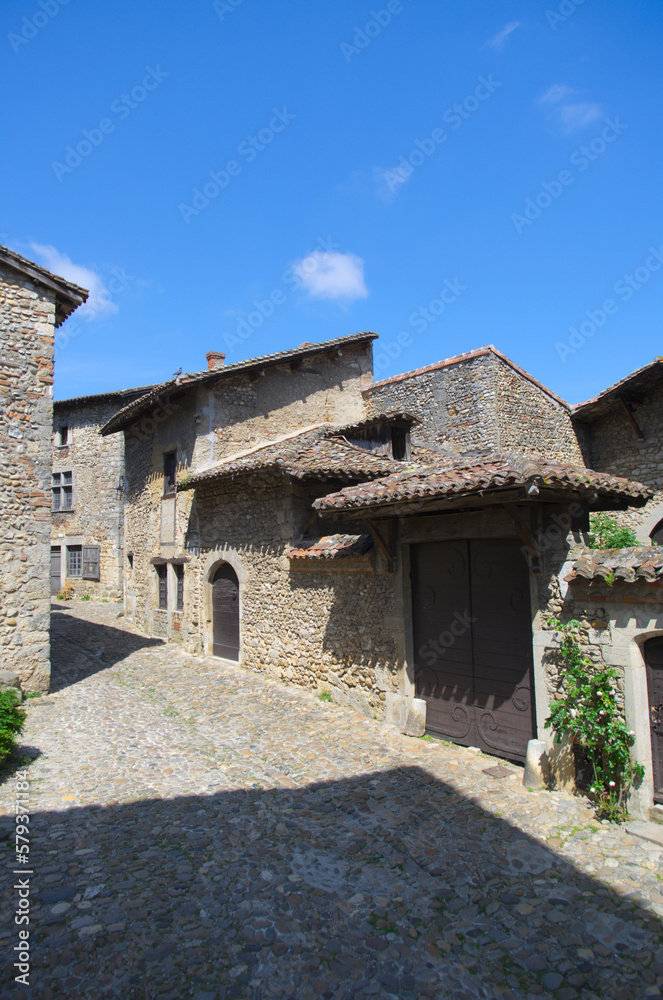 Stone architecture of Perouge, medieval village in France