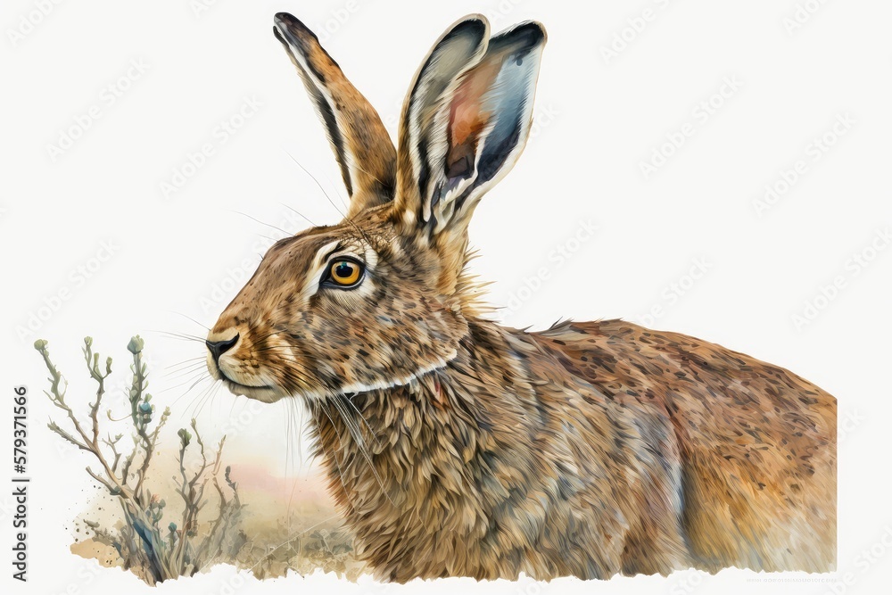 Fototapeta premium rabbit on white