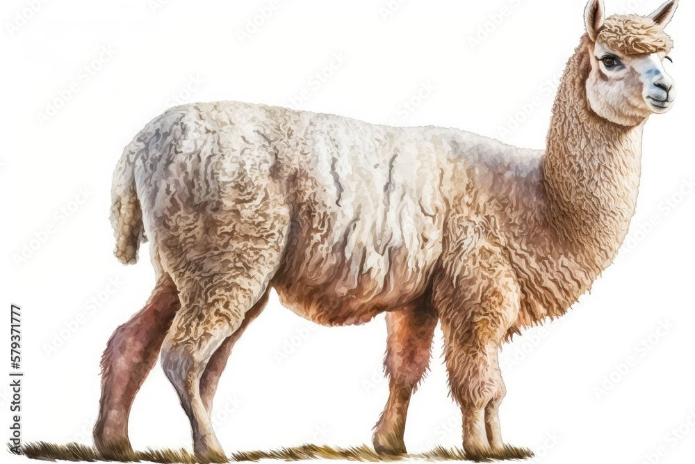 Fototapeta premium close up of a llama isolated