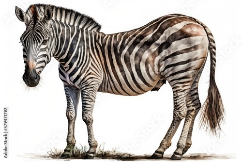 zebra isolated on white