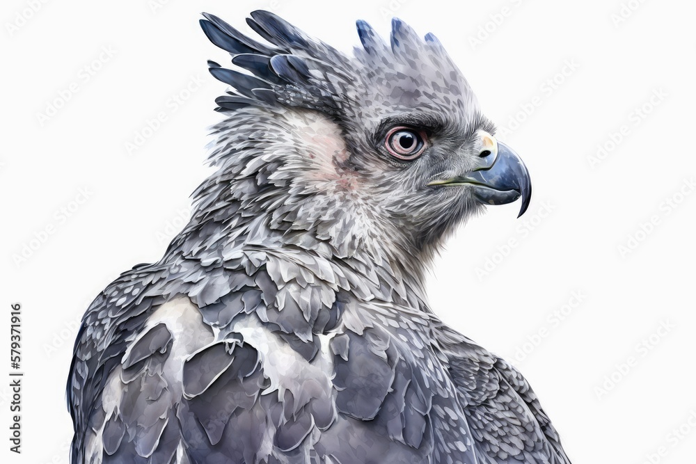 Obraz premium Harpy Eagle Watercolor Isolate on white background.