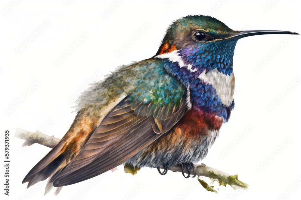 Fototapeta premium Beautiful Hummingbird Isolate on white background.
