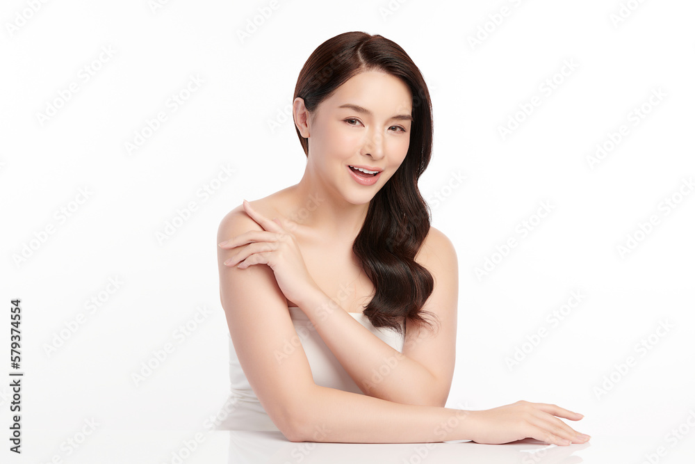 Beautiful young asian woman with clean fresh skin on white background, Face care, Facial treatment, Cosmetology, beauty and spa, Asian women portrait. Beautiful young asian woman with clean fresh skin on white background, Face care, Facial treatment, Cosmetology, beauty and spa, Asian women portrait.