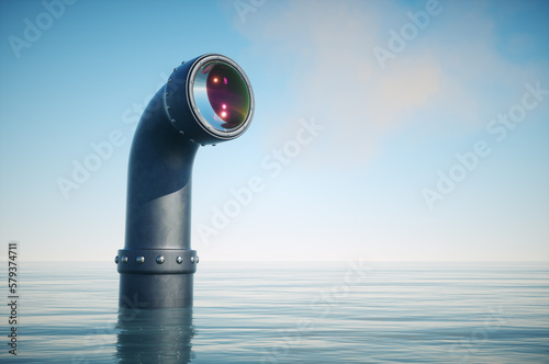 Periscope above the water.