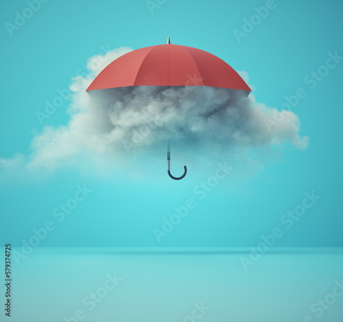 Red umbrella photo
