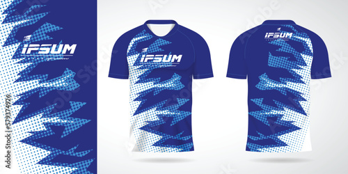 blue jersey sport uniform shirt design template