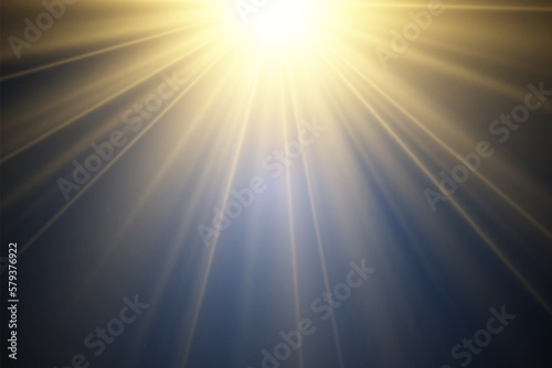  Special lens flash, light effect. The flash flashes rays and searchlight. illust.White glowing light. Beautiful star Light from the rays. The sun is backlit. Bright beautiful star. Sunlight. Glare. 
