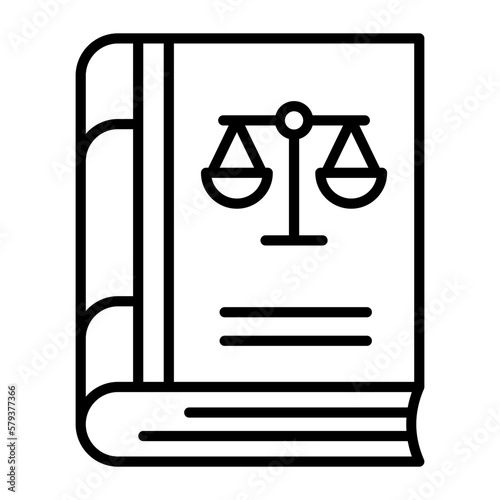 Balance scale on book vector design of law book in trendy style