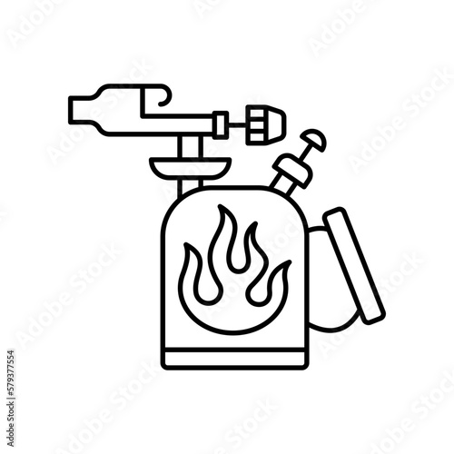 Portable gasoline burner icon. Vector sign in simple style isolated on white background.