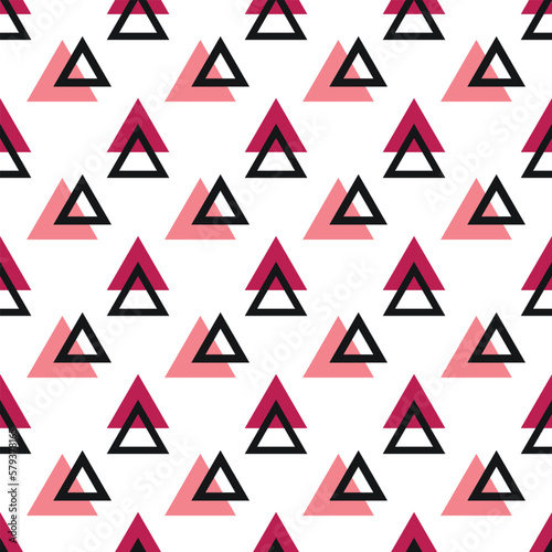 Abstract seamless pattern with triangles. Geometric vector background