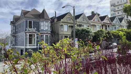 The painted ladies or Victorian houses of the Californian city of San Francisco in the state of California, is a very visited, famous and touristic place.