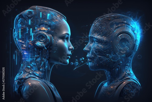 Conversational artificial intelligence concept. Generative AI photo