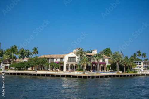 Architecture along the canals of Fort Lauderdale in Florida, USA