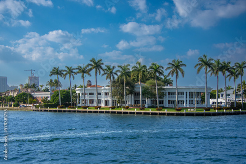 Architecture along the canals of Fort Lauderdale in Florida  USA