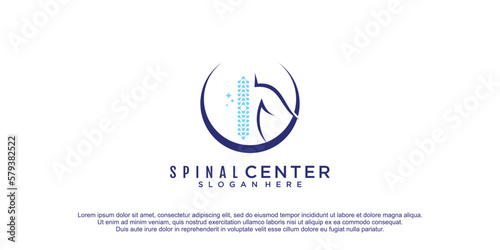 Spinal logo with creative and unique element style design premium vector