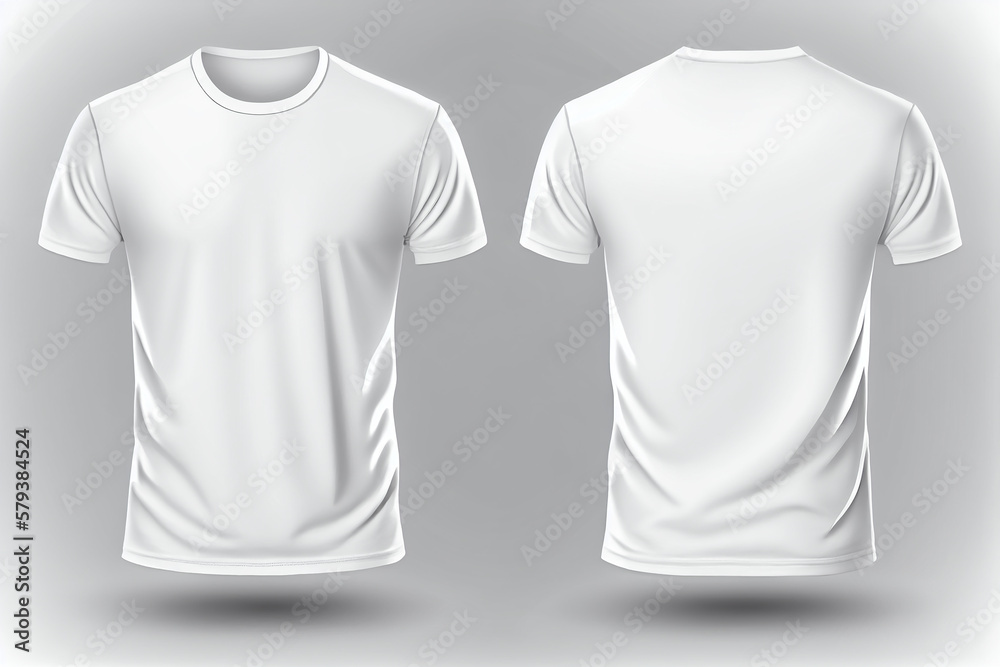 T-shirt mockup. White blank t-shirt front and back views. Female and male clothes wearing clear attractive apparel tshirt models template. Generative Ai. T-shirt mockup. White blank t-shirt front and back views. Female and male clothes wearing clear attractive apparel tshirt models template. Generative Ai.