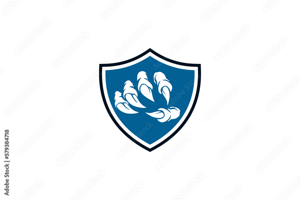 Shield tech safety with trex claws technology logo design icon element Shield tech safety with trex claws technology logo design icon element