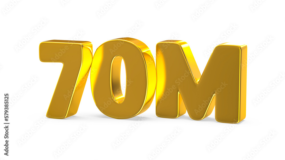 Follow Number 3D Render Gold Follow Number 3D Render Gold