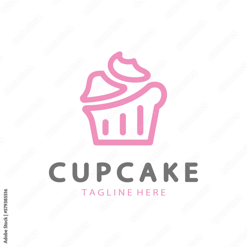 Cupcake Logo design vector illustration template. Cupcake bakery icon.cake store,caker shop ,vector