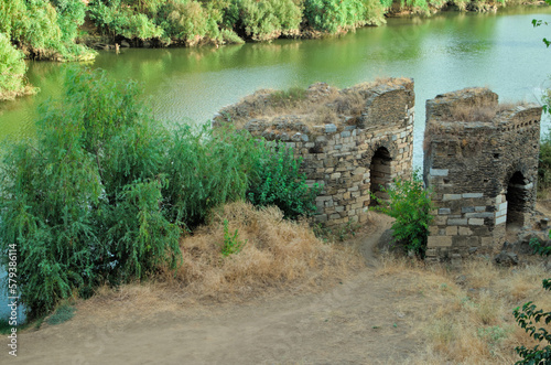 Roman ruins by Guadiana river in Mertola. Alentejo, Portugal