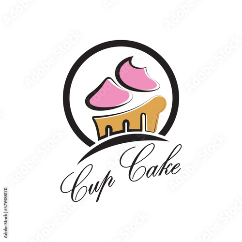 Cupcake Logo design vector illustration template. Cupcake bakery icon.cake store caker shop  vector