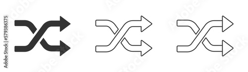 Shuffle vector icons set