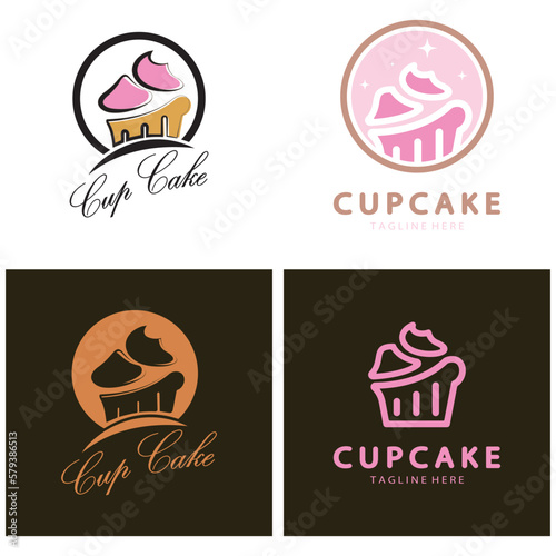 Cupcake Logo design vector illustration template. Cupcake bakery icon.cake store caker shop  vector