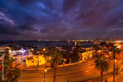 Algiers cityscape at night, Algiers skyline