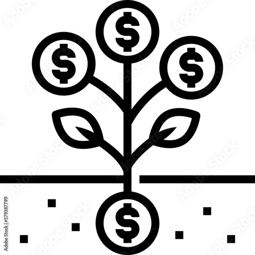 investment outline style icon