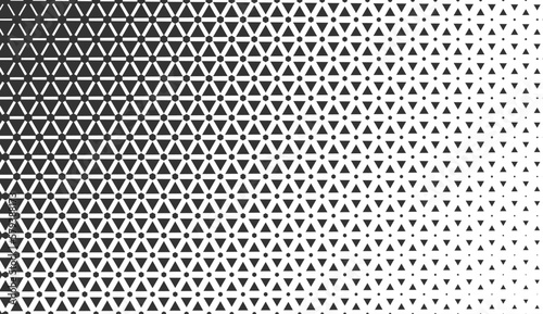 Monochrome repeating geometric texture with gradient. Vector seamless pattern for background, wallpaper, textile, fabric, wrapping paper, web site backdrop. Simple shapes