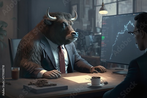 Stock bear market trading concept. Fail. Generative AI 