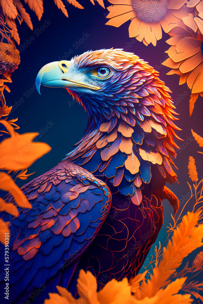 Fototapeta premium colourful eagle