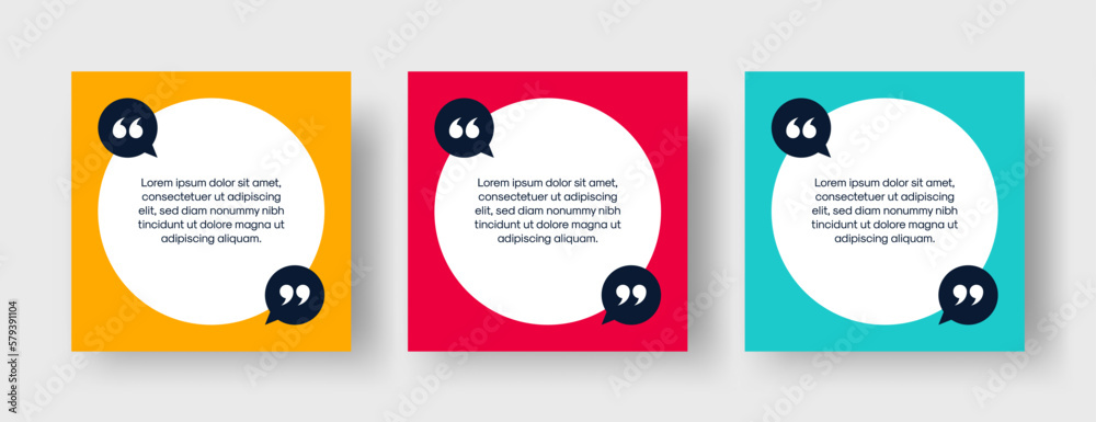 Speech Bubble Quote Template Set Blank Speech Bubble Frame with