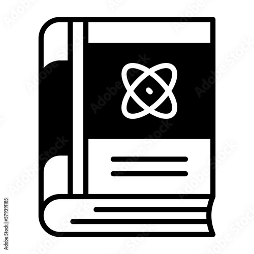 An icon of physics book in modern style, premium icon