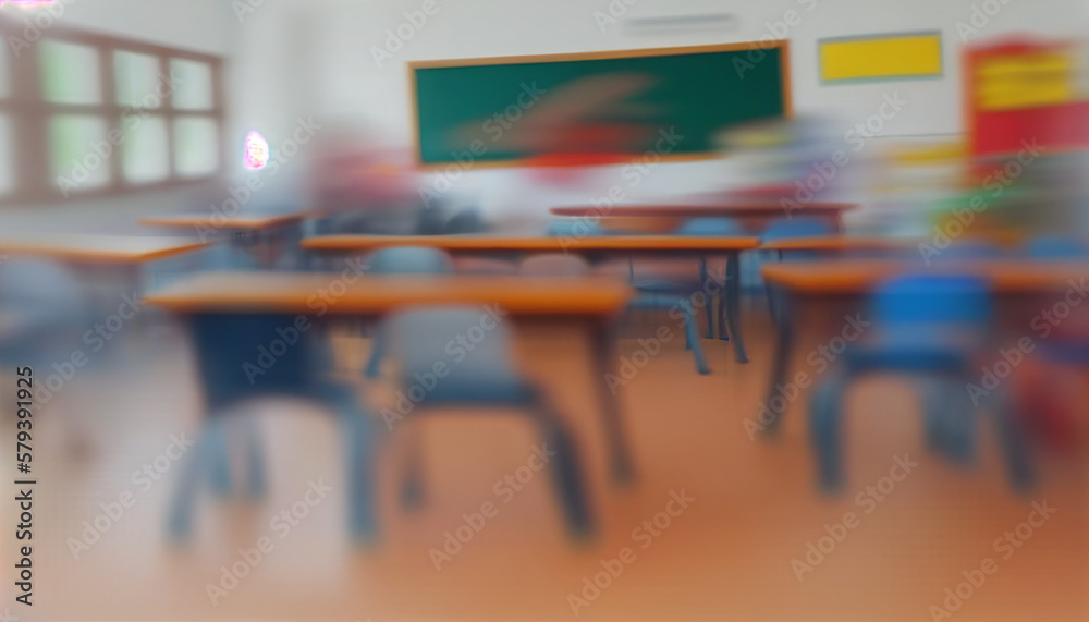 Blurred and unfocused collage, school classroom background, Generative AI Blurred and unfocused collage, school classroom background, Generative AI