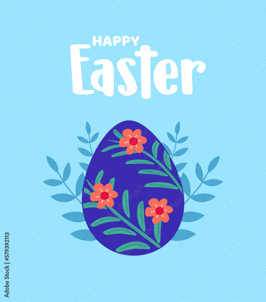 Happy Easter banners, greeting cards, posters, and holiday covers. Trendy design with typography, hand-painted plants, dots, eggs, and bunnies, in pastel colors. Modern art minimalist style.