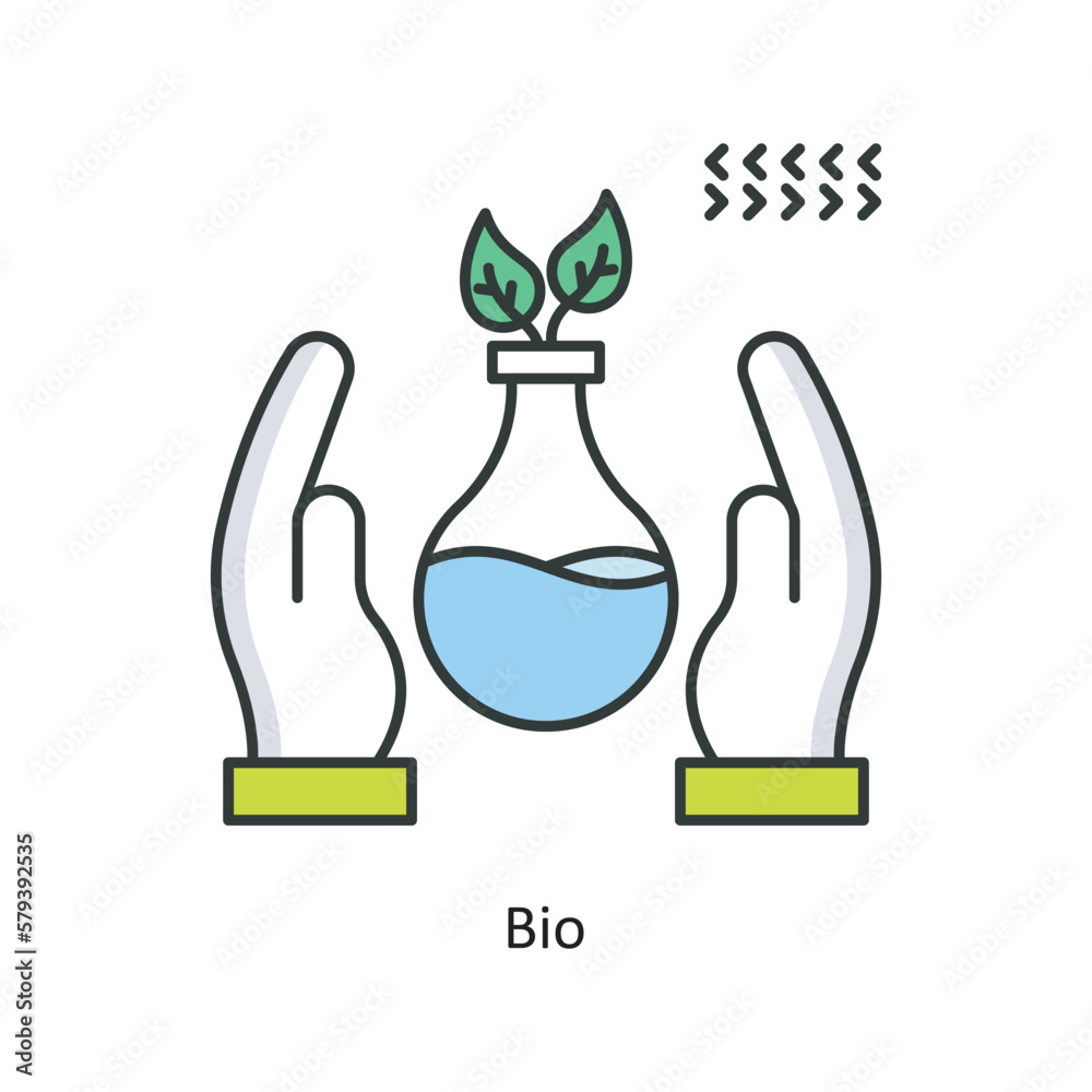 Obraz premium Bio Vector Filled Outline Icon Design illustration. Ecology Symbol on White background EPS 10 File