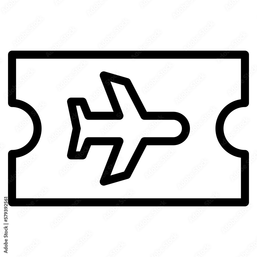 Fototapeta premium plane ticket line 
