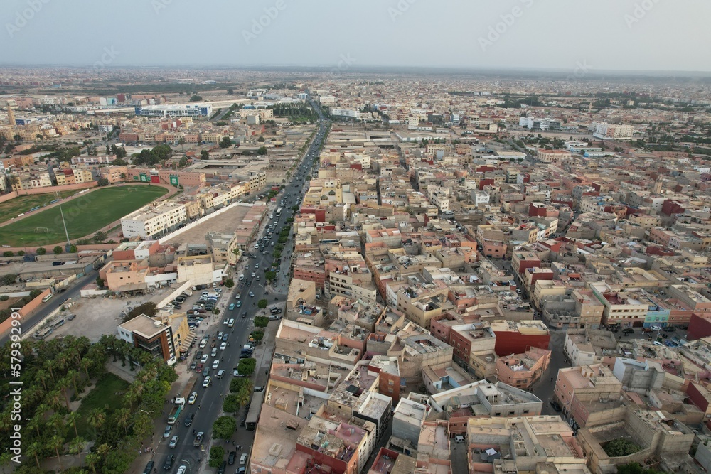 Obraz premium City images captured by drones in the Moroccan city of Dcheira