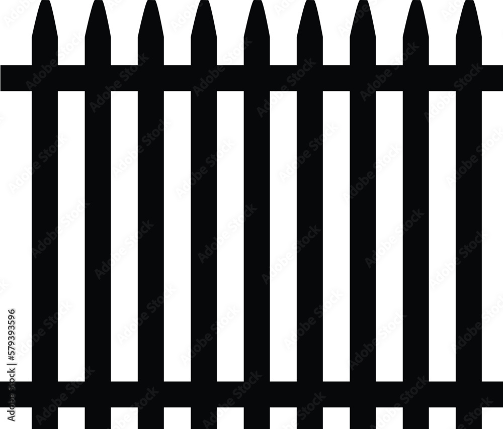 Wooden Fence Silhouettes. Wooden Fence Silhouettes.