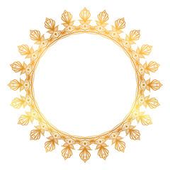 Foto auf Leinwand Mandala golden circle frame with mandala motif  © Adhi