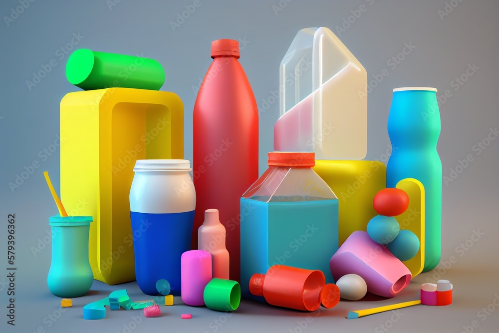 Fototapeta premium Reusable plastics concept. Generative AI