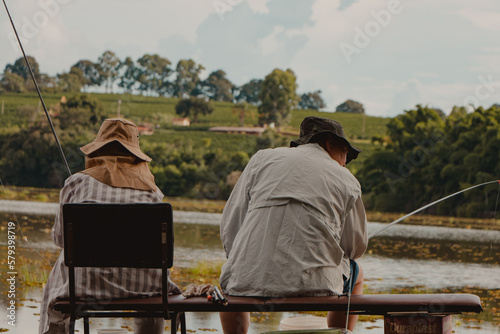 couple sitting fishing