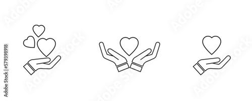 Hand with love icon line style vector eps 10